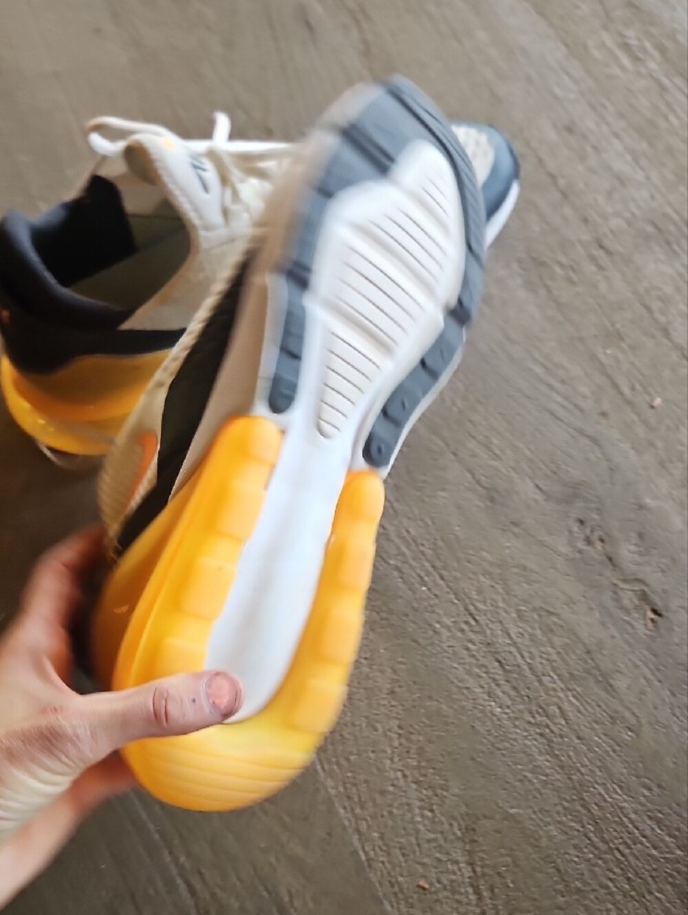 Nike Men’s White, Black & Orange Air Max Sneakers - Picture 5 of 11